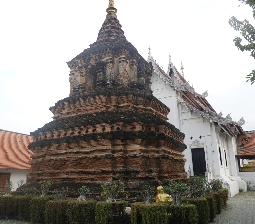 Old, rustic, brick chedi at Wat Jed Lin, Chiang Mai, Thailand