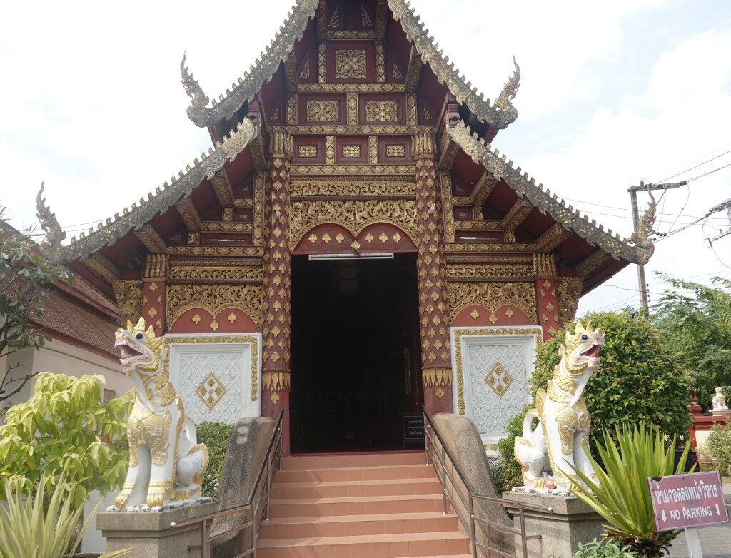 Front of and entrance to viharn, Wat Muen Toom, Chiang Mai, Thailand